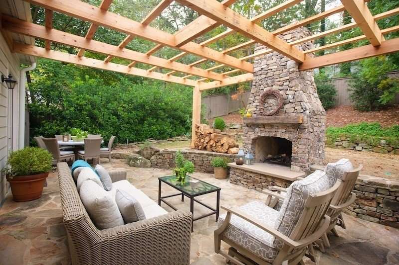 40 Best Patio Designs with Pergola and Fireplace