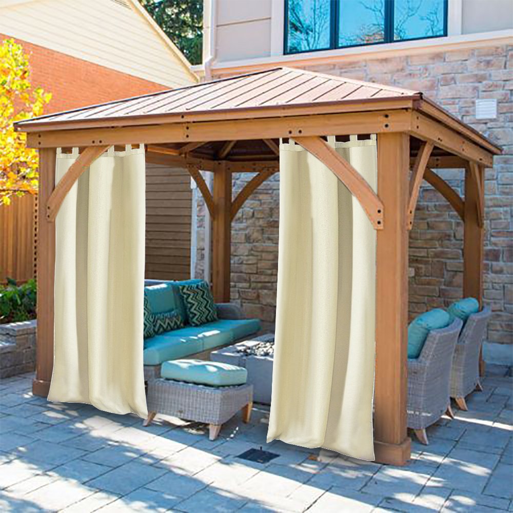 8Pack 50x120Inch UV Outdoor/Indoor Curtain Panel for Pergola Blackout ...