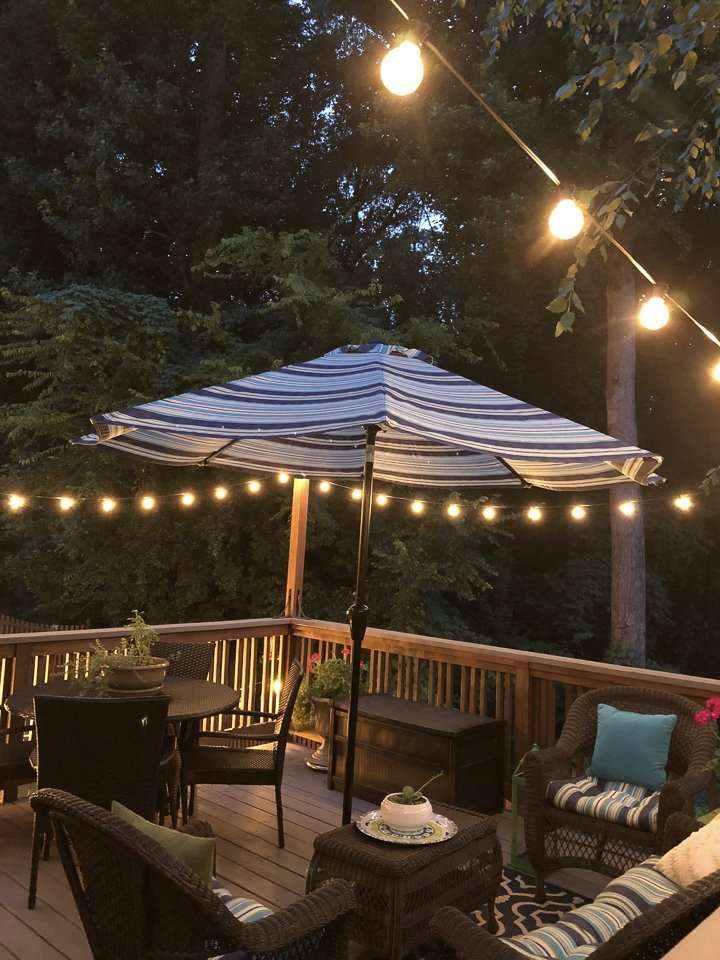 Adding Patio String Lights to the Deck!