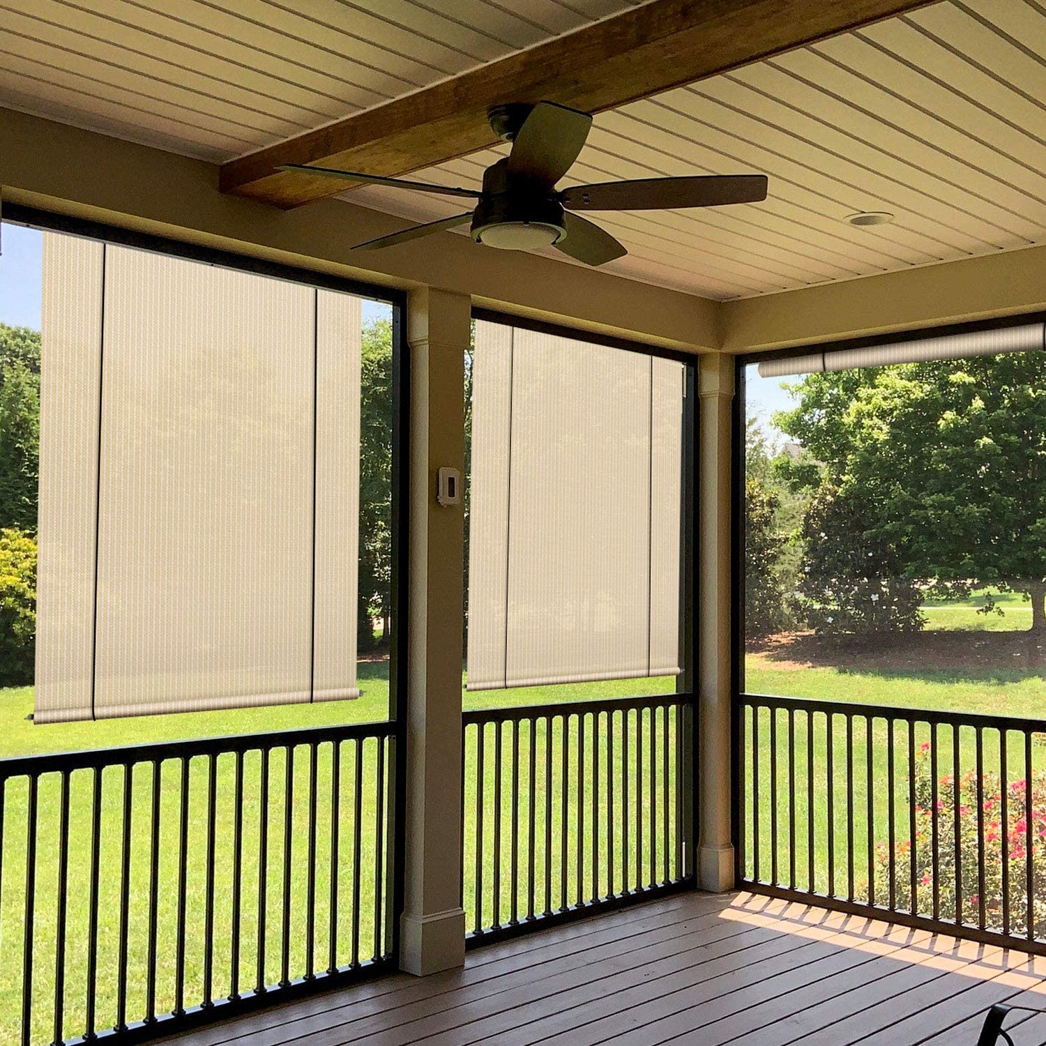 Amazon.com : Coarbor Outdoor Roll up Shades Blinds for Porch Patio ...