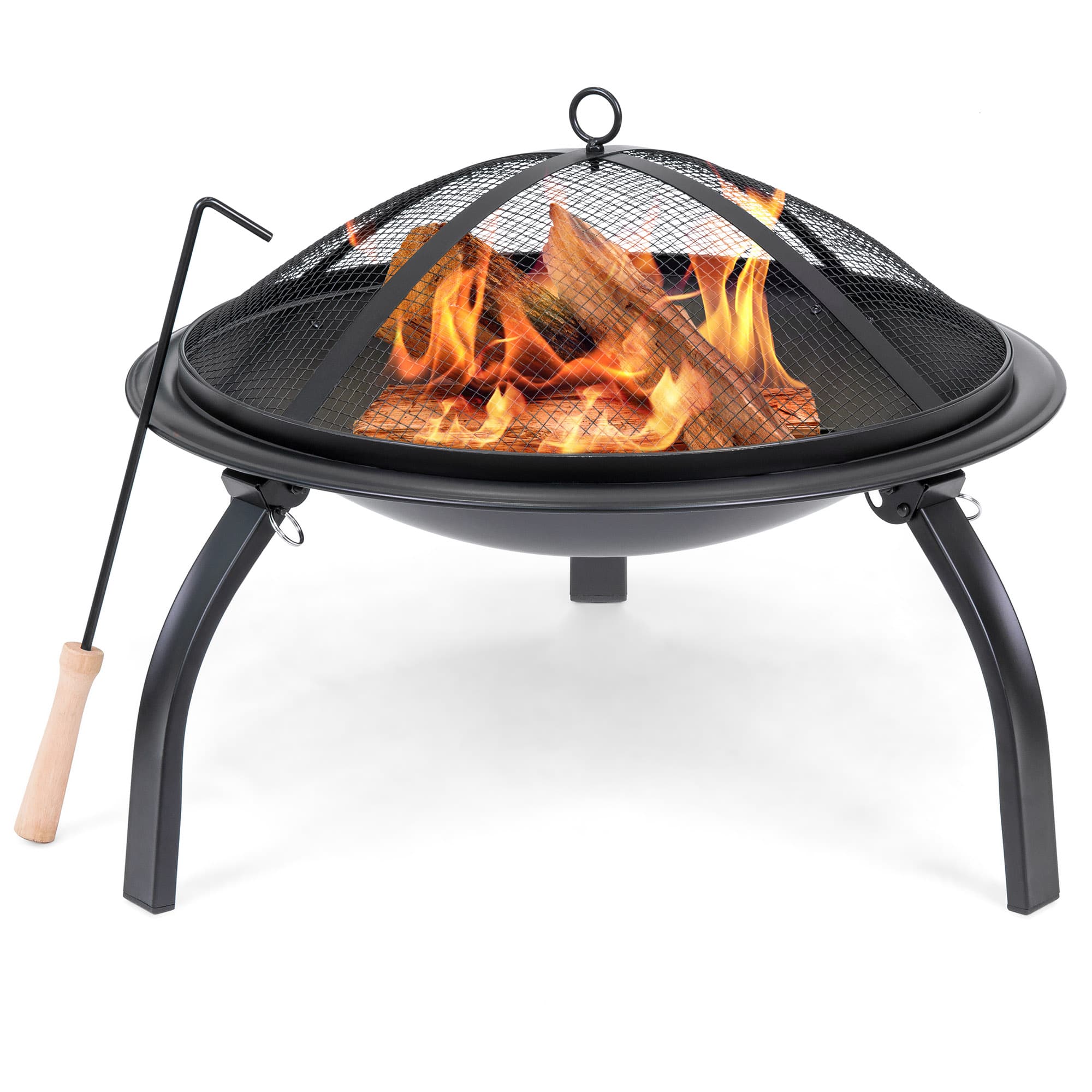 Best Choice Products 22in Folding Steel Fire Pit, Portable Outdoor ...