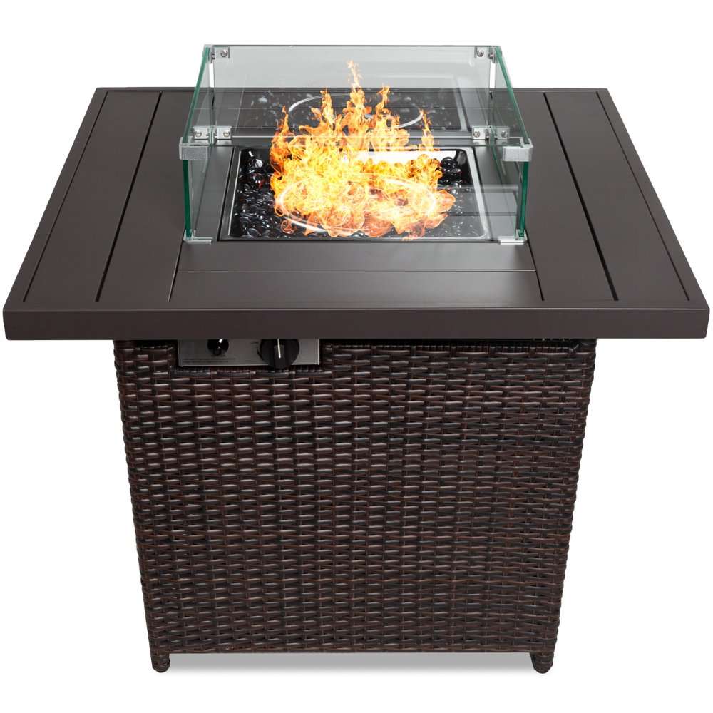 Best Choice Products 32in Fire Pit Table 50,000 BTU Outdoor Wicker ...