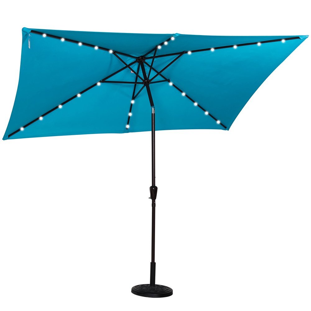 Best Rectangular Patio Umbrella with Solar Lights. 5 Top Rectangular ...