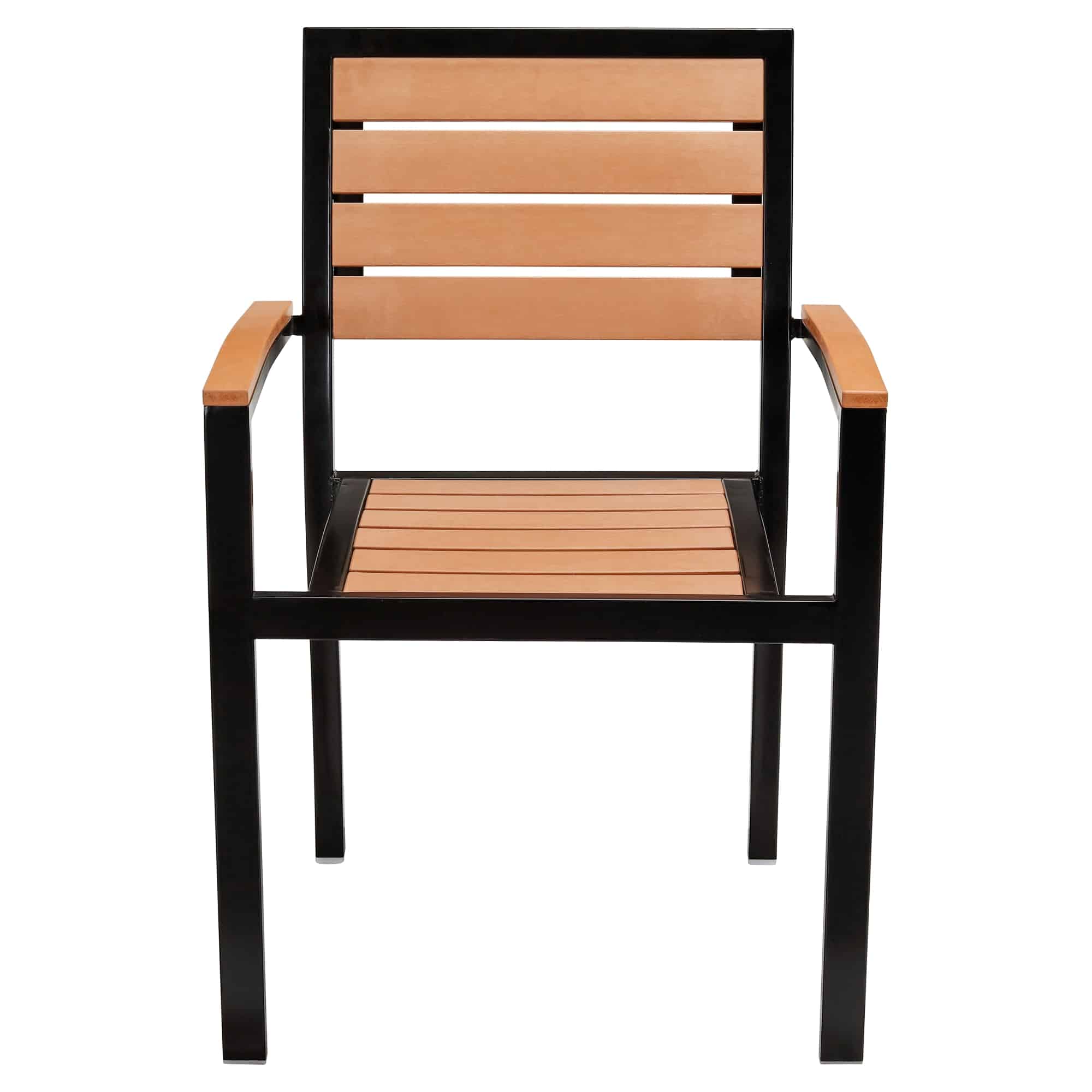 Black Heavy Duty Plastic Teak Patio Arm Chair