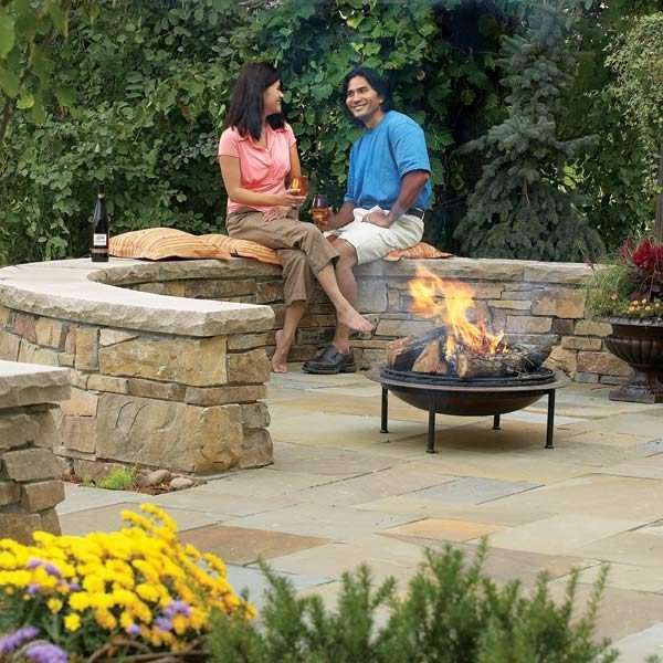 Build a Flagstone and Stone Block Patio