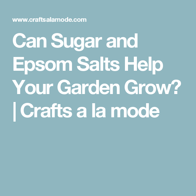 Can Sugar and Epsom Salts Help Your Garden Grow?