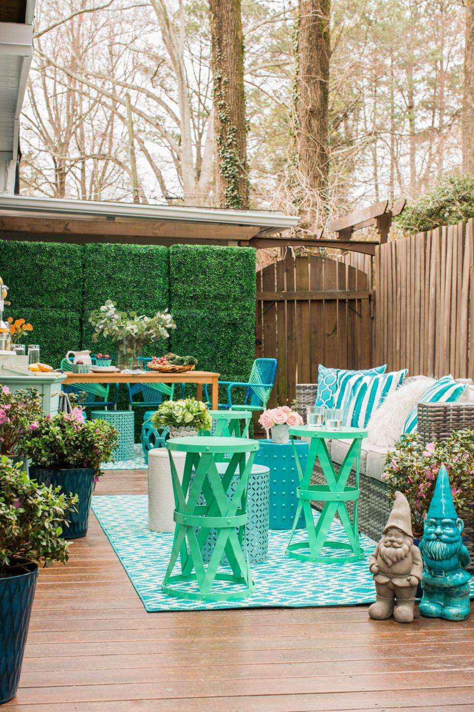 Colorful Outdoor Patio With Spring Decor
