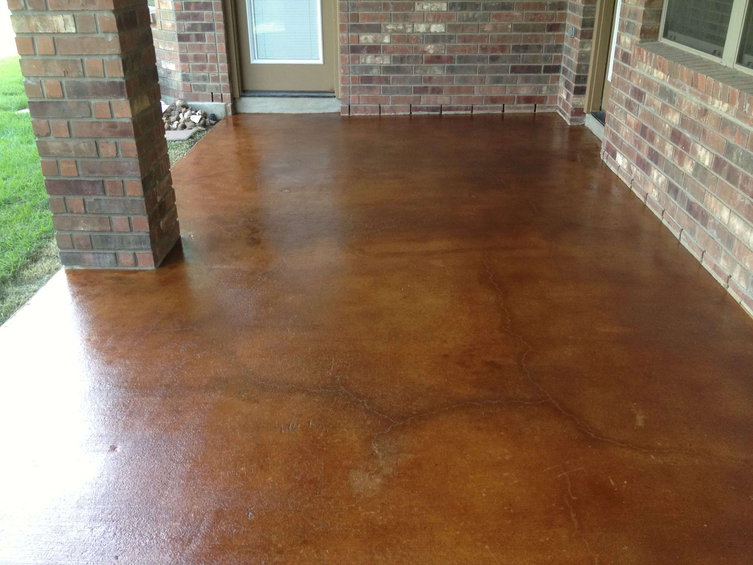 Concrete Patio Acid Stained With Vintage Umber