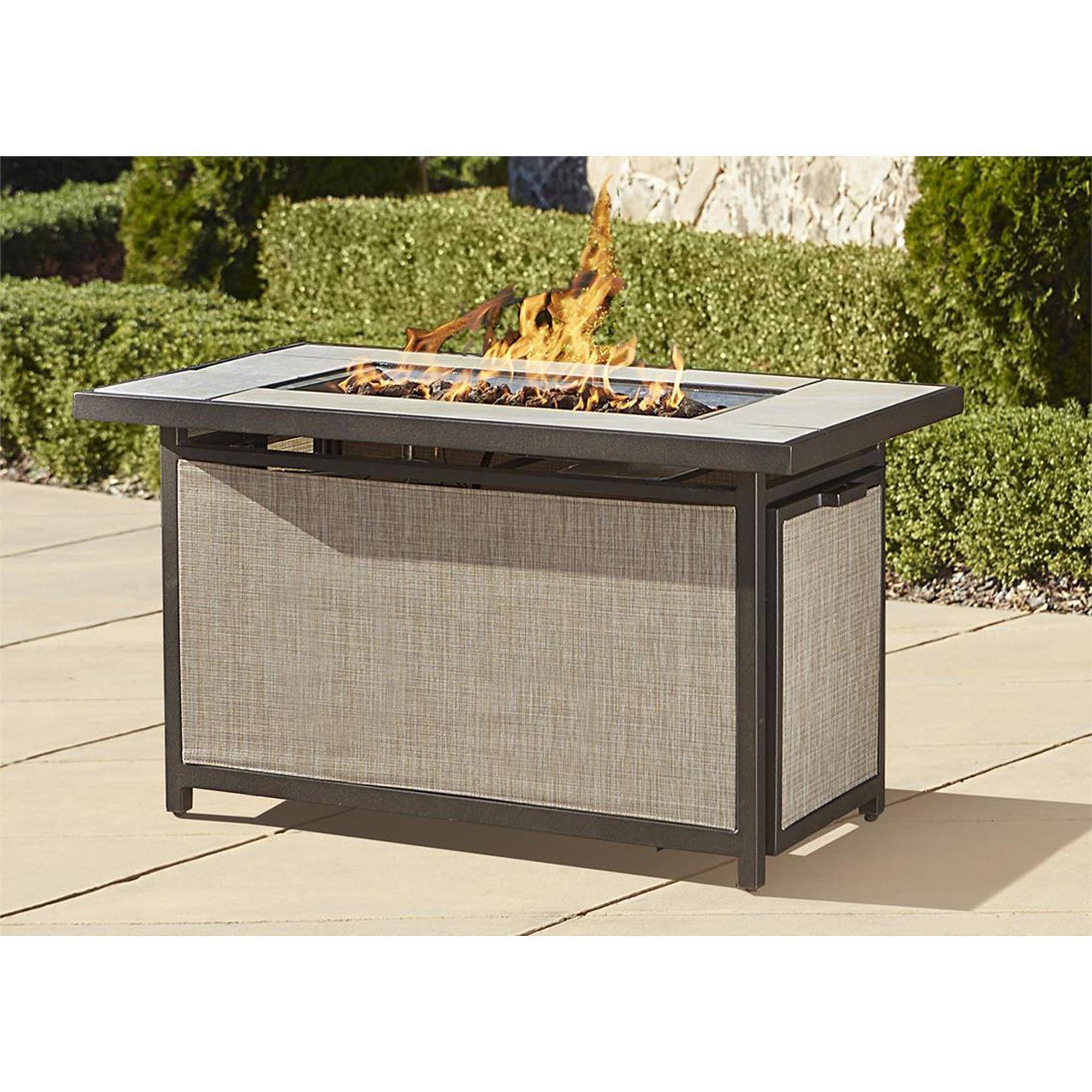 Cosco Outdoor Serene Ridge Aluminum Propane Gas Fire Pit Table with Lid ...