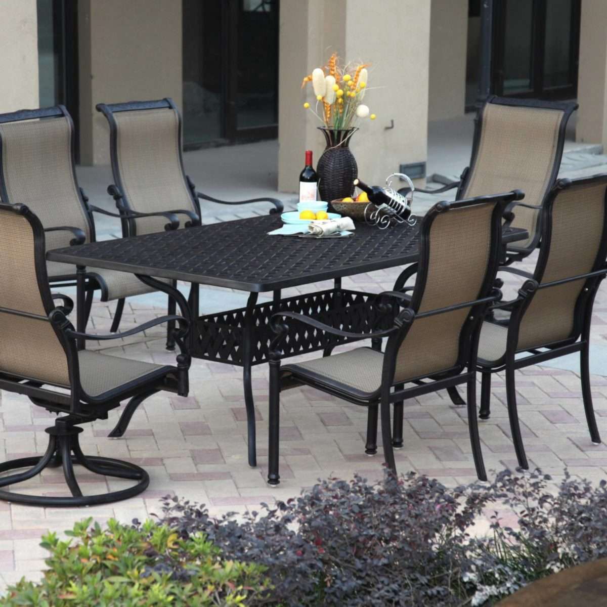 Darlee Monterey 7 Piece Sling Patio Dining Set, The Outdoor Store