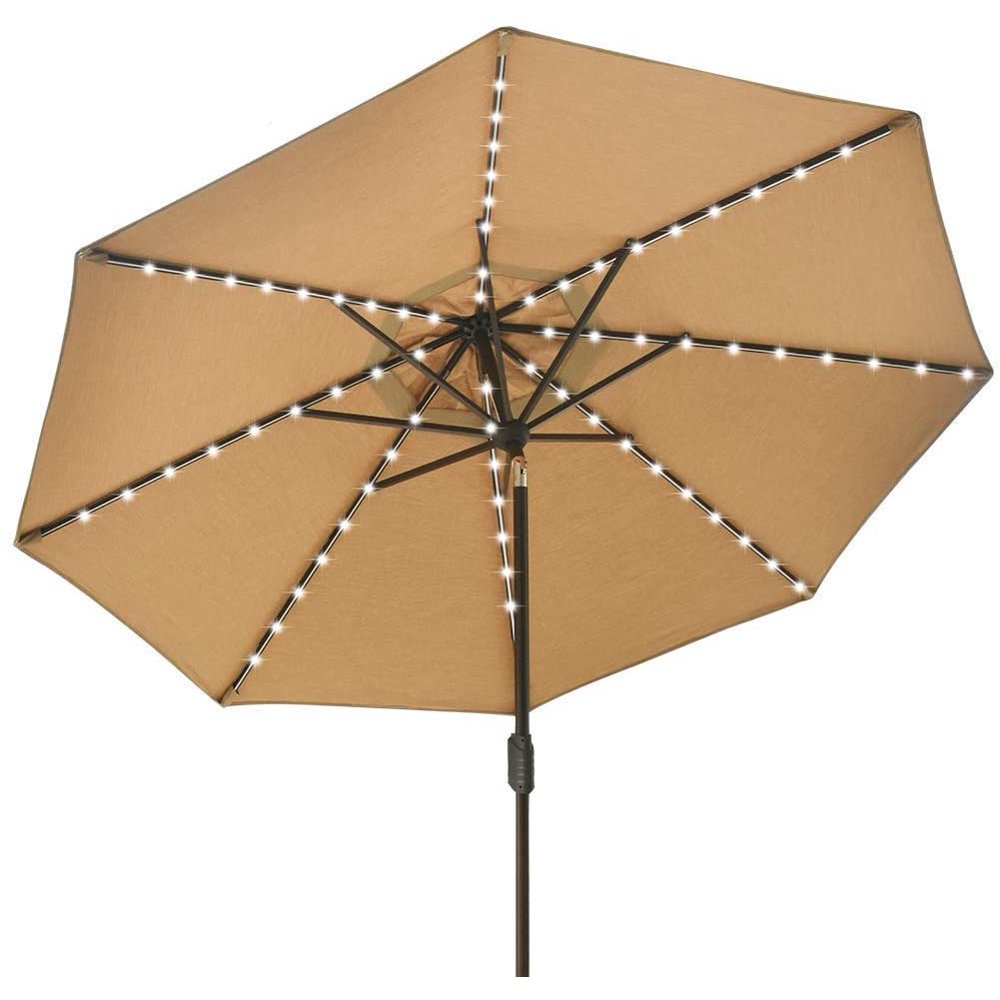 EliteShade Sunbrella Solar Umbrellas 9ft Market Umbrella with 80 LED ...