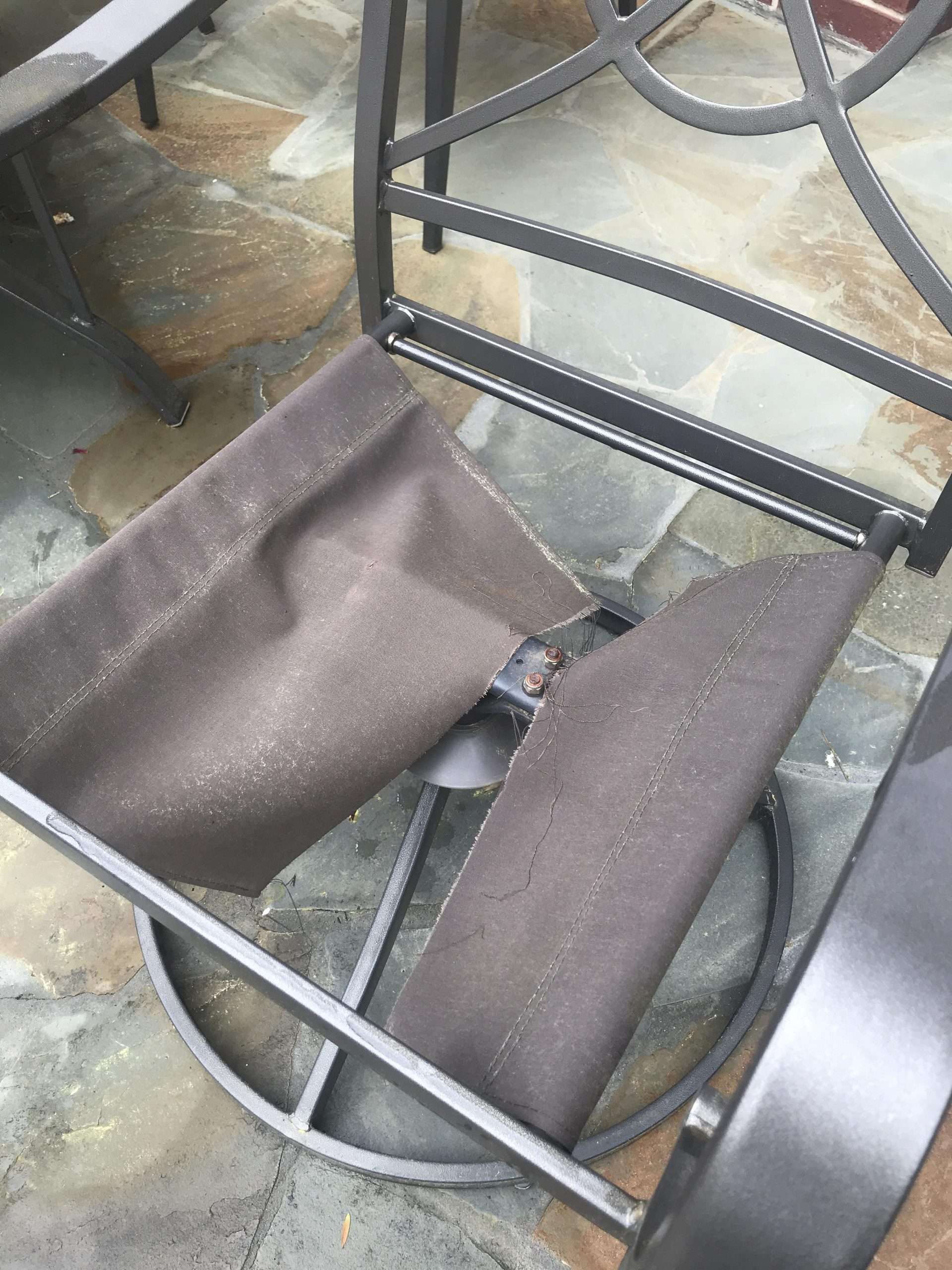 Fabric on patio chair ripped. Any ideas on what to use to ...