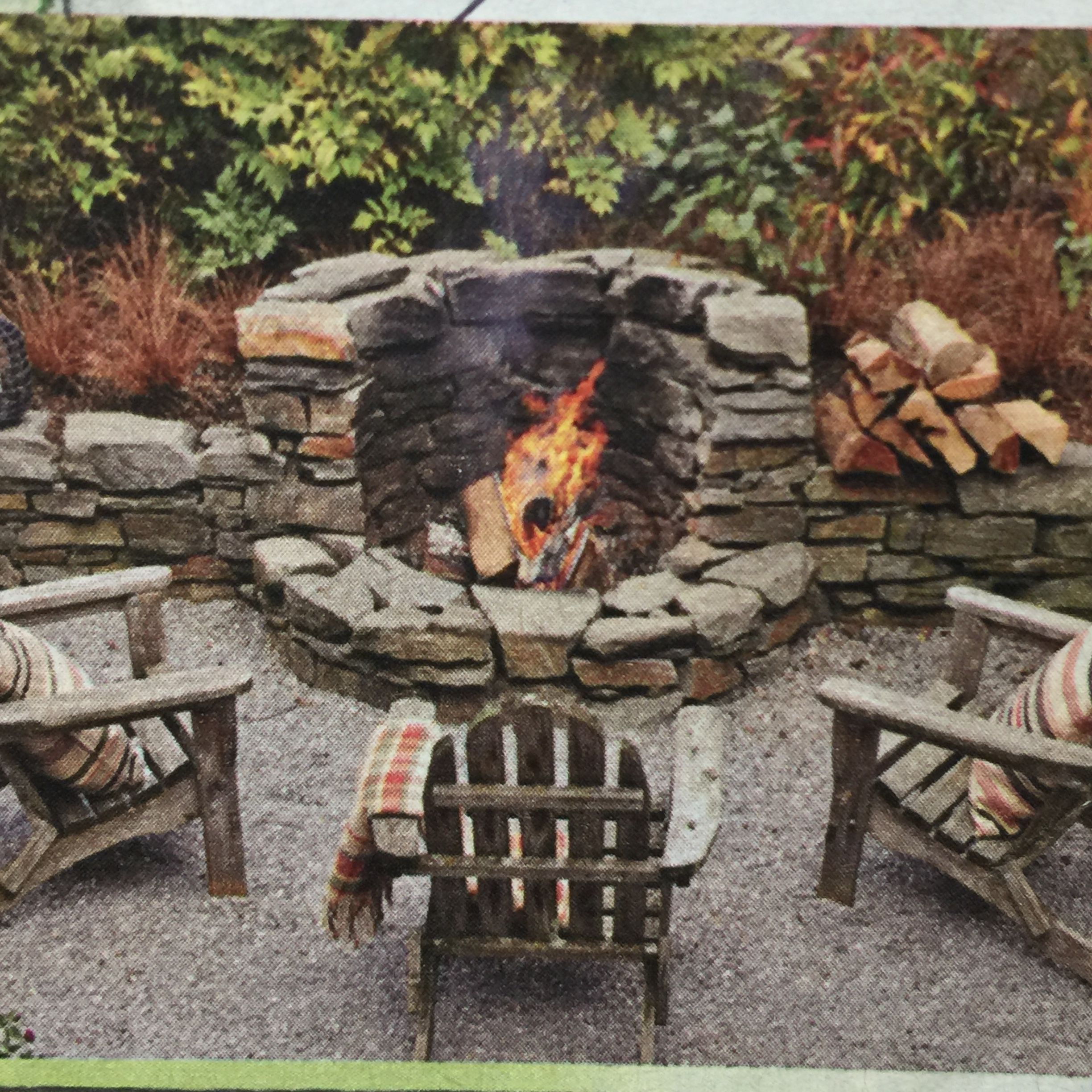 Fire Pit built into Rock Wall