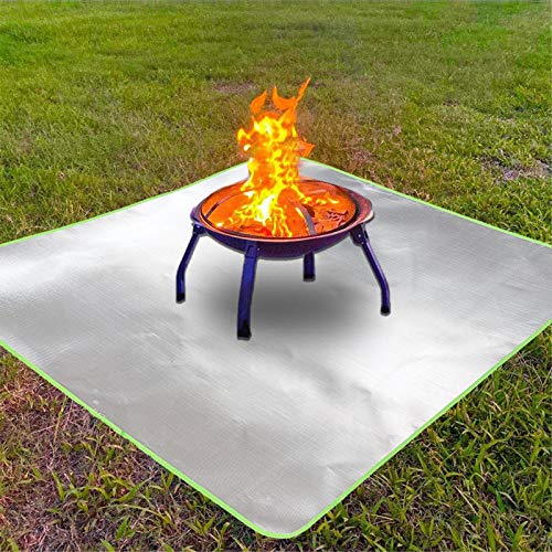 Fire Pit Mat for Deck Visible at Night, Square Fireproof Under Grill ...