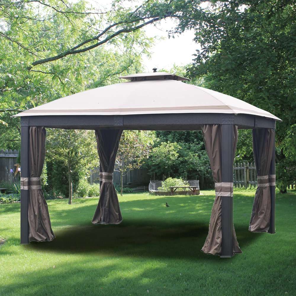 Garden Winds Replacement Canopy Top for Allen Roth Wicker 10x12 Gazebo ...