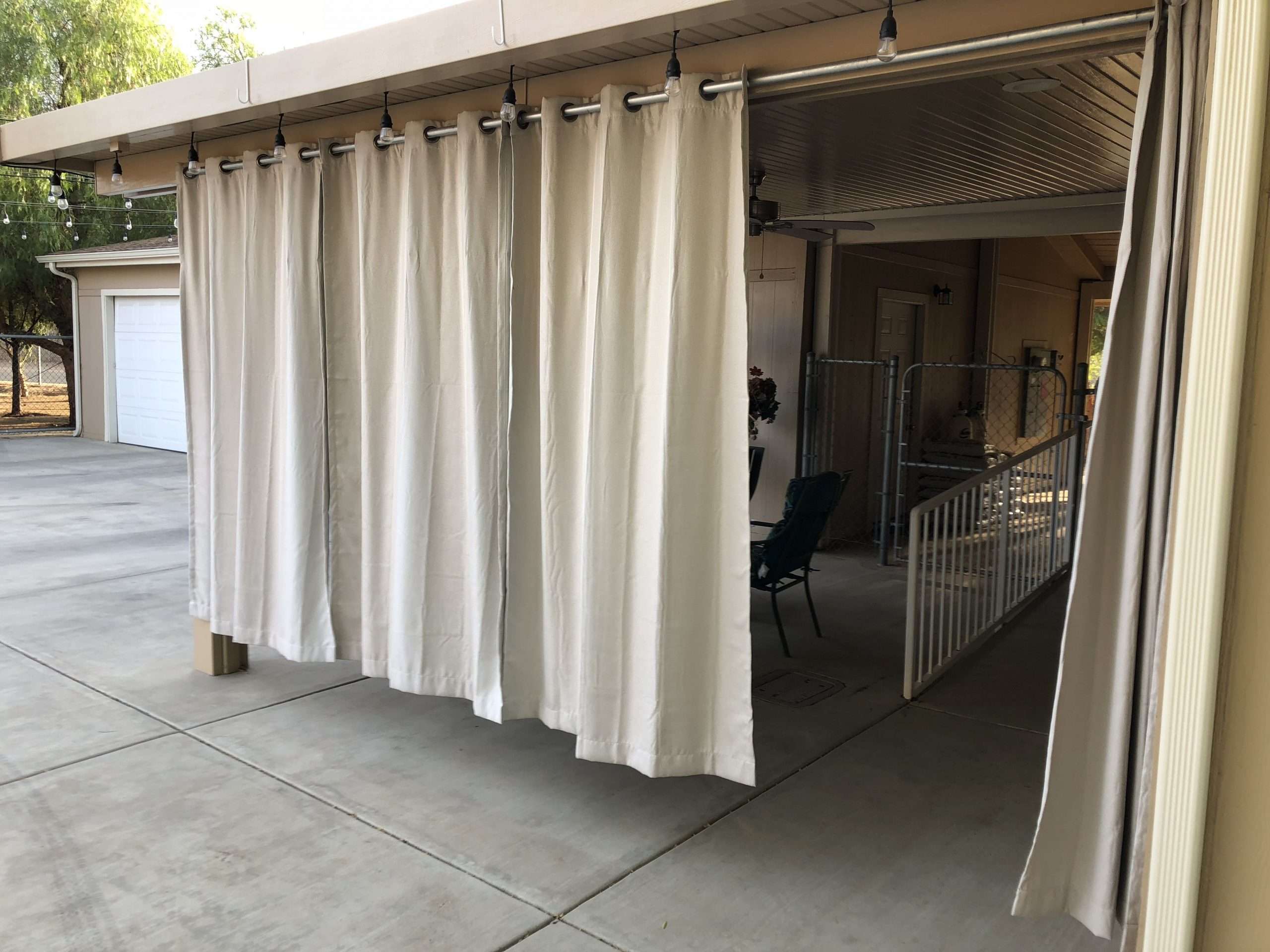 Hang Drapes on your Alumawood Patio Cover.