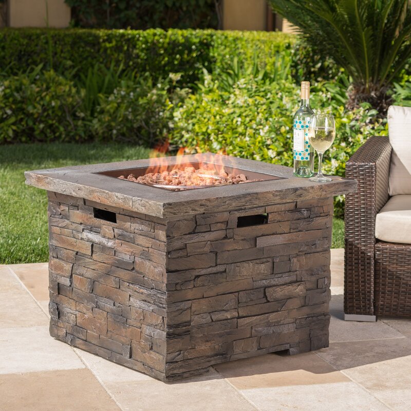 Home Loft Concepts Stripling Stone Propane Fire Pit Table &  Reviews ...