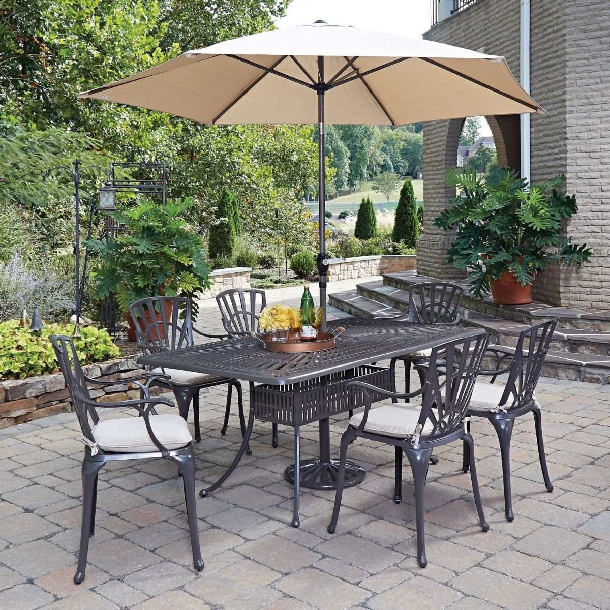 Patio Dining Set With Umbrella Seats 6 - LoveMyPatioClub.com