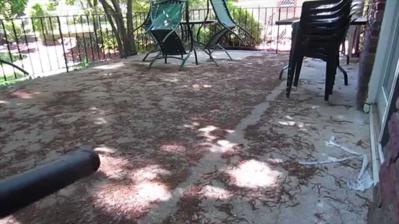 How to clean a stained concrete patio