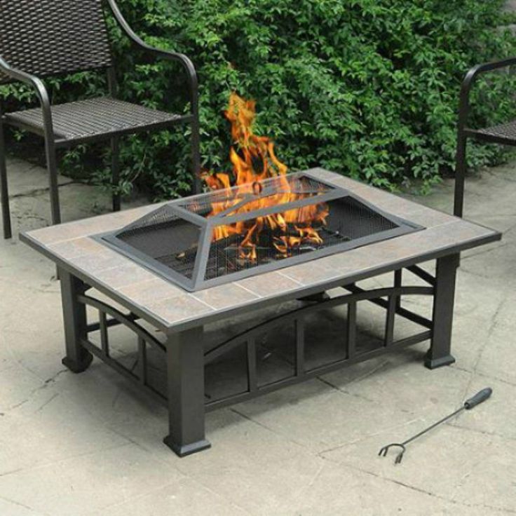 ICYMI: Outdoor Fire Pit Table Top Wood Burning Backyard Fireplace Patio ...