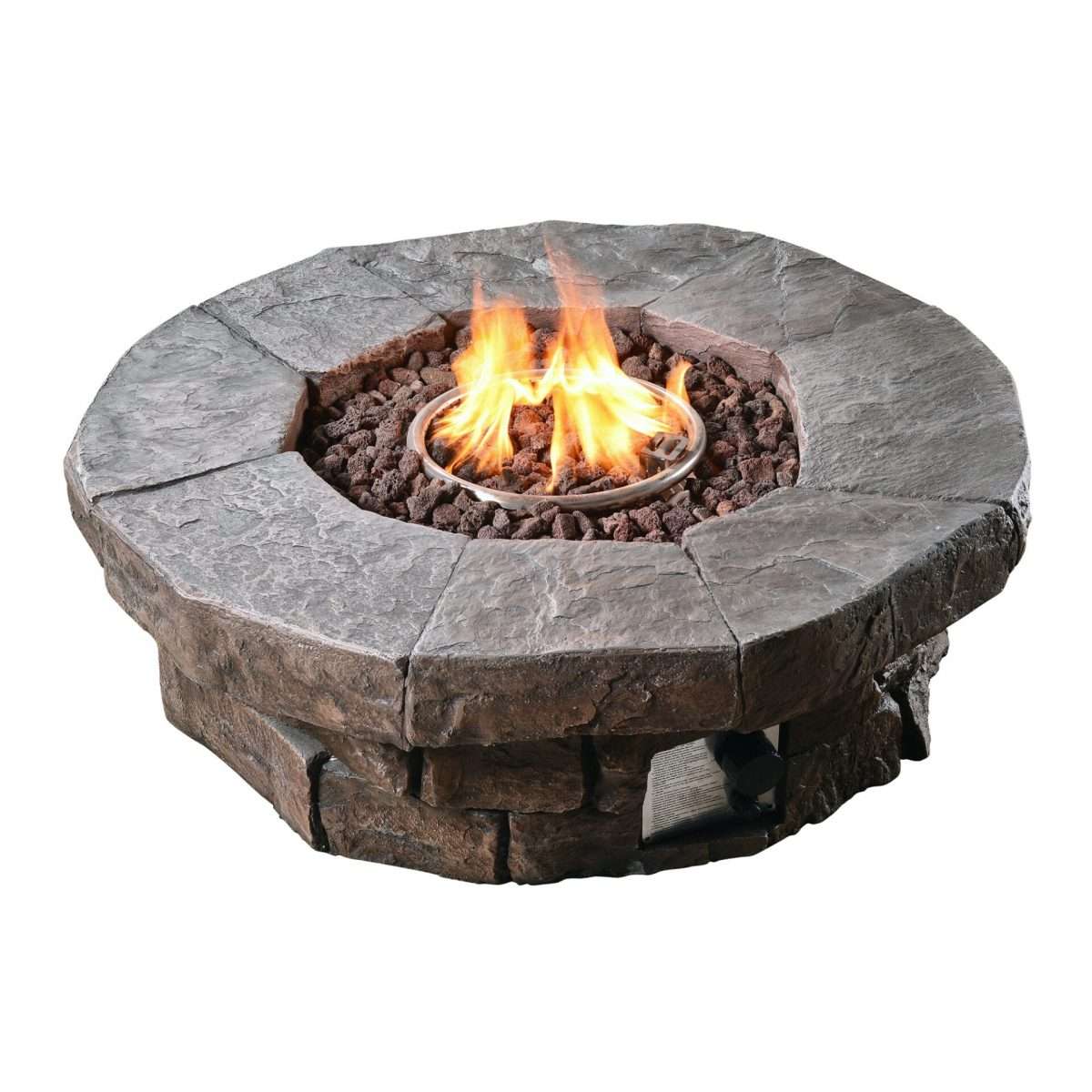 Large Round Stone Effect Gas Fire Pit Burner