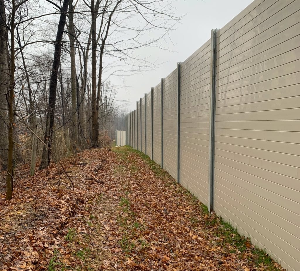Lorton, VA residential development sound barrier wall