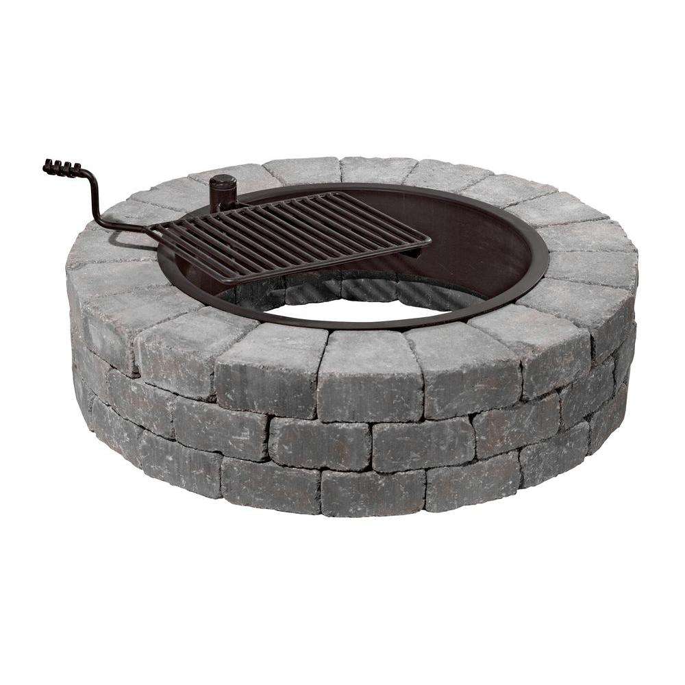 Necessories Grand 48 in. Fire Pit Kit in Bluestone with Cooking Grate ...