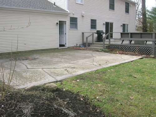 Need ideas for my cracked concrete patio