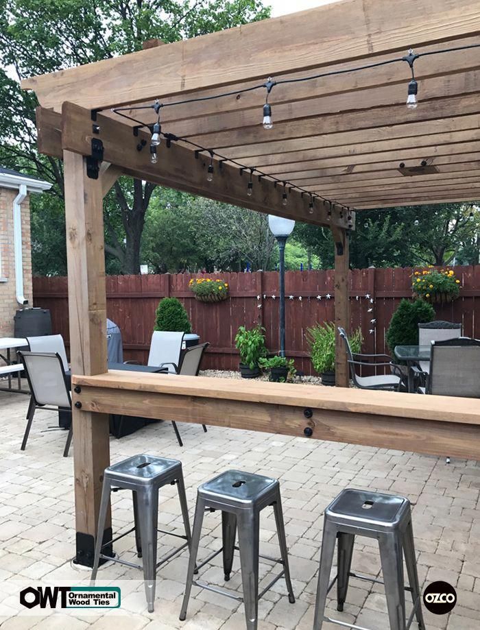 OZCO Building Products  Ornamental Wood Ties (OWT) Pergola with Bar ...