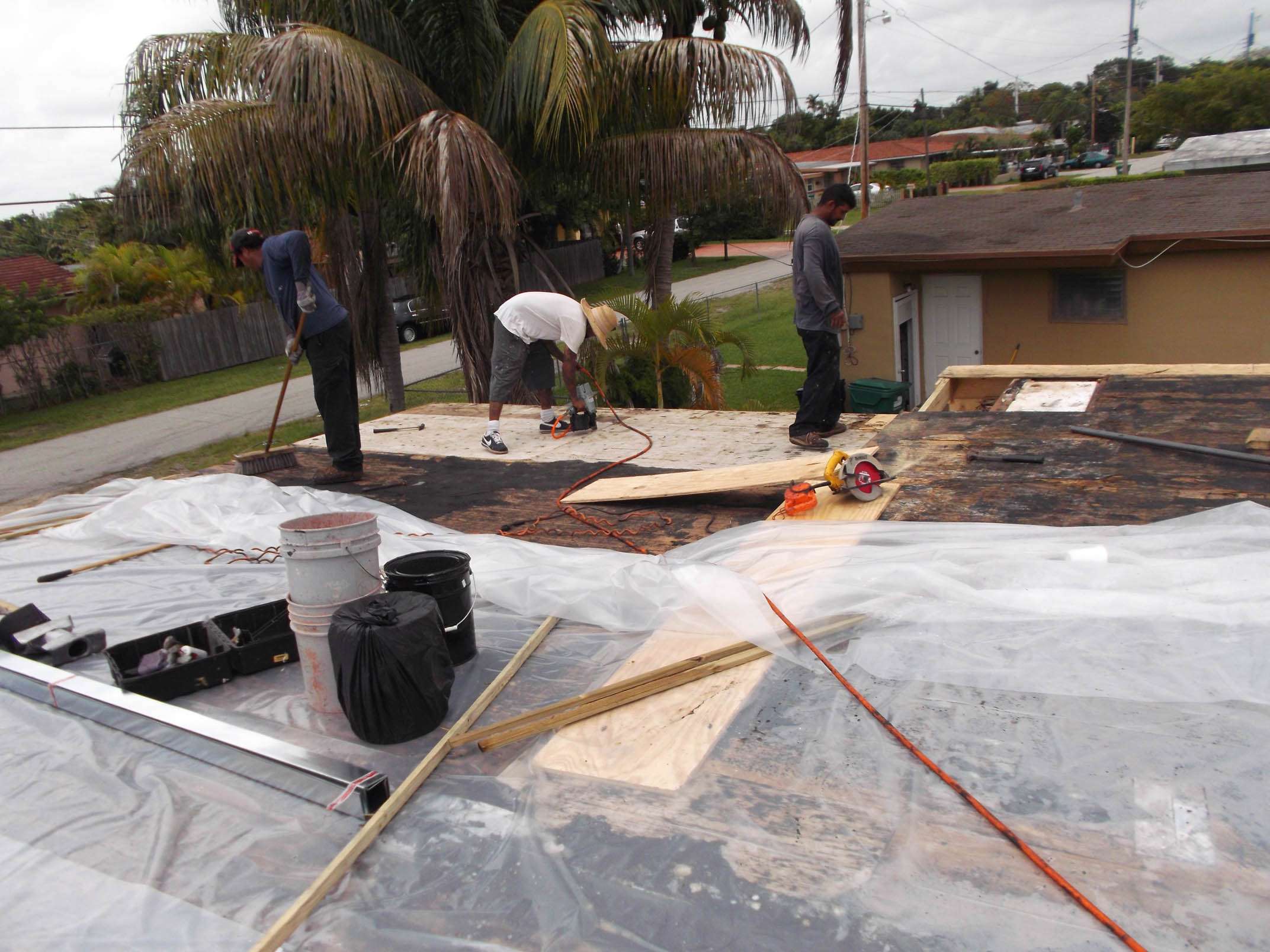 Patio roof leak repair