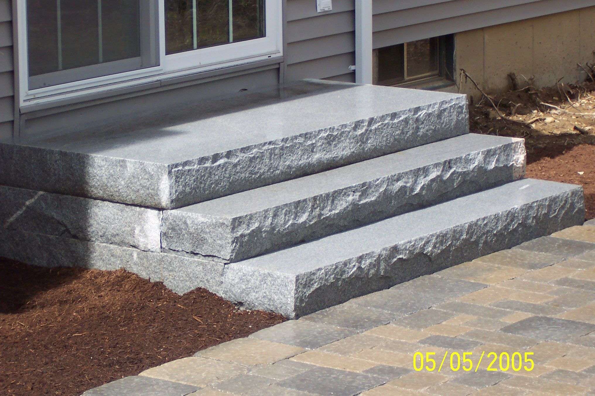 paver patio stairs with landing