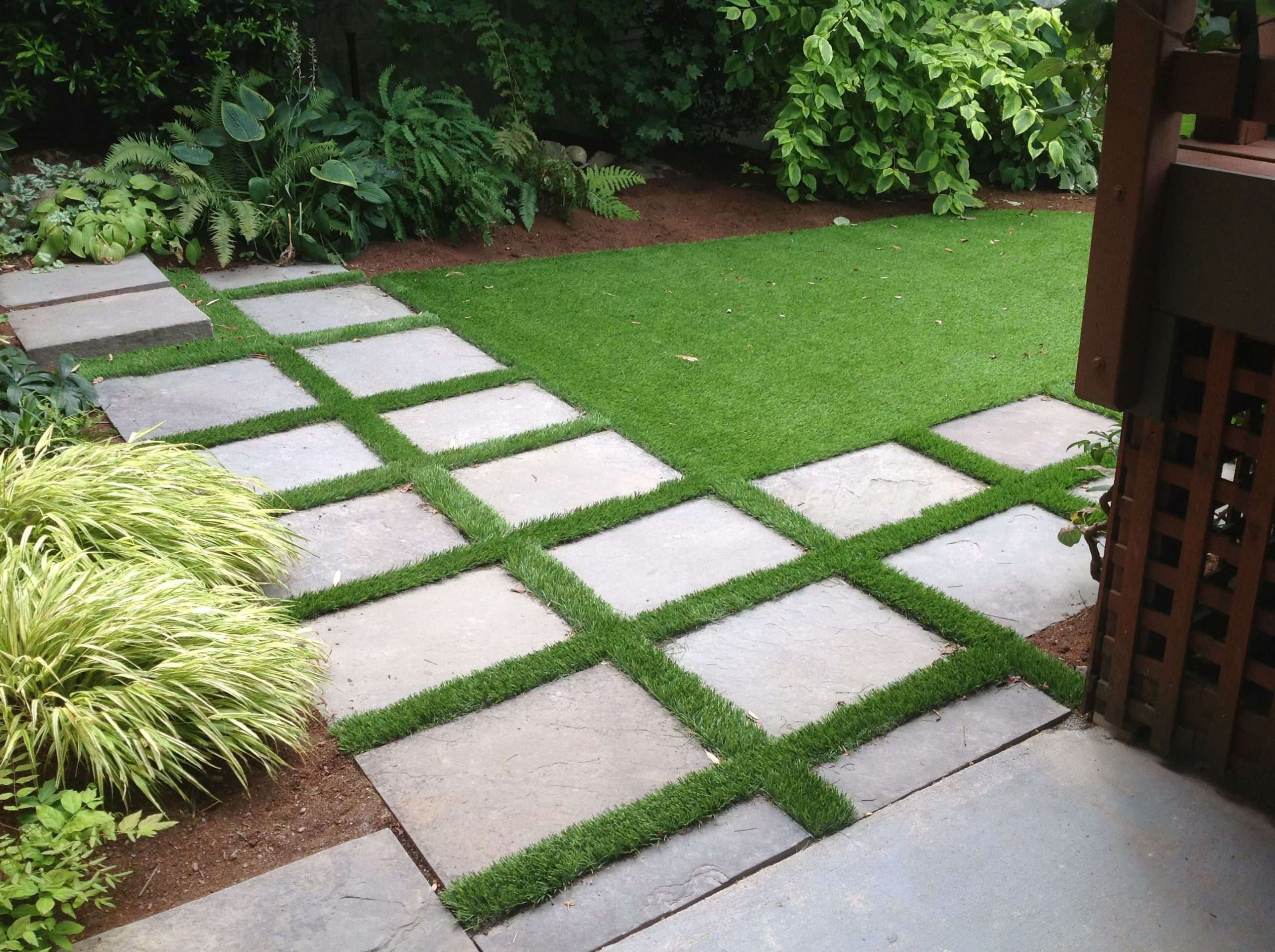 pavers with grass