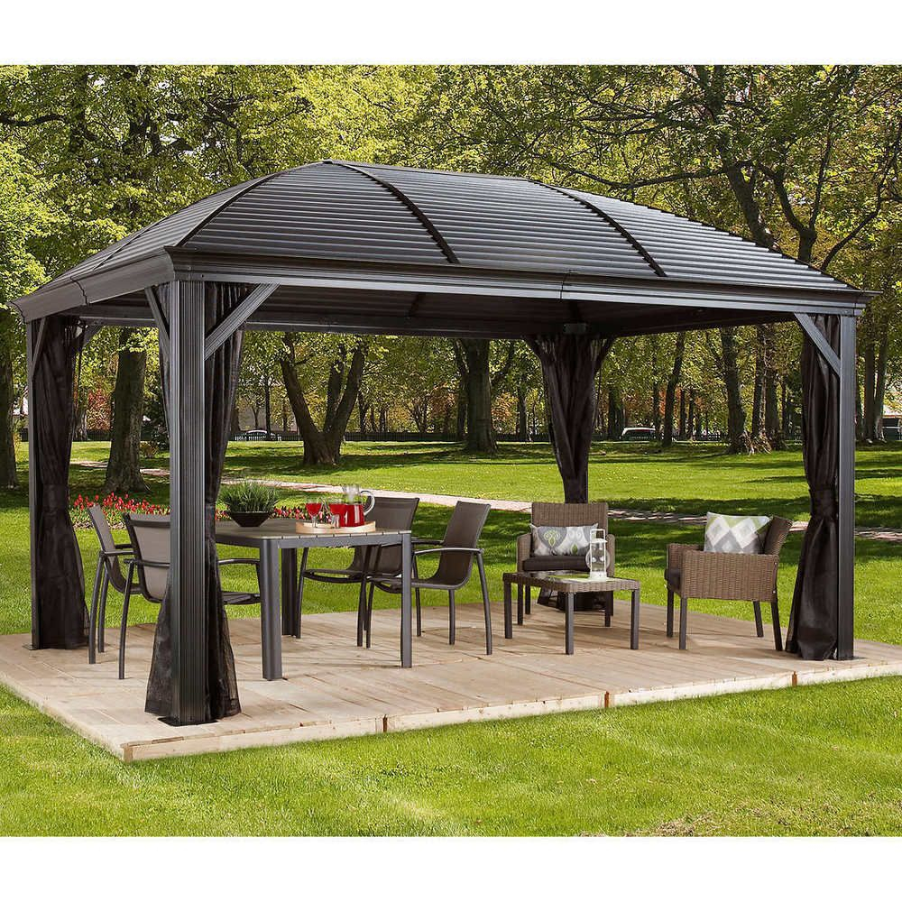 Pergolas And Gazebos Free Standing Kits Outdoor Metal Roof Canopies ...