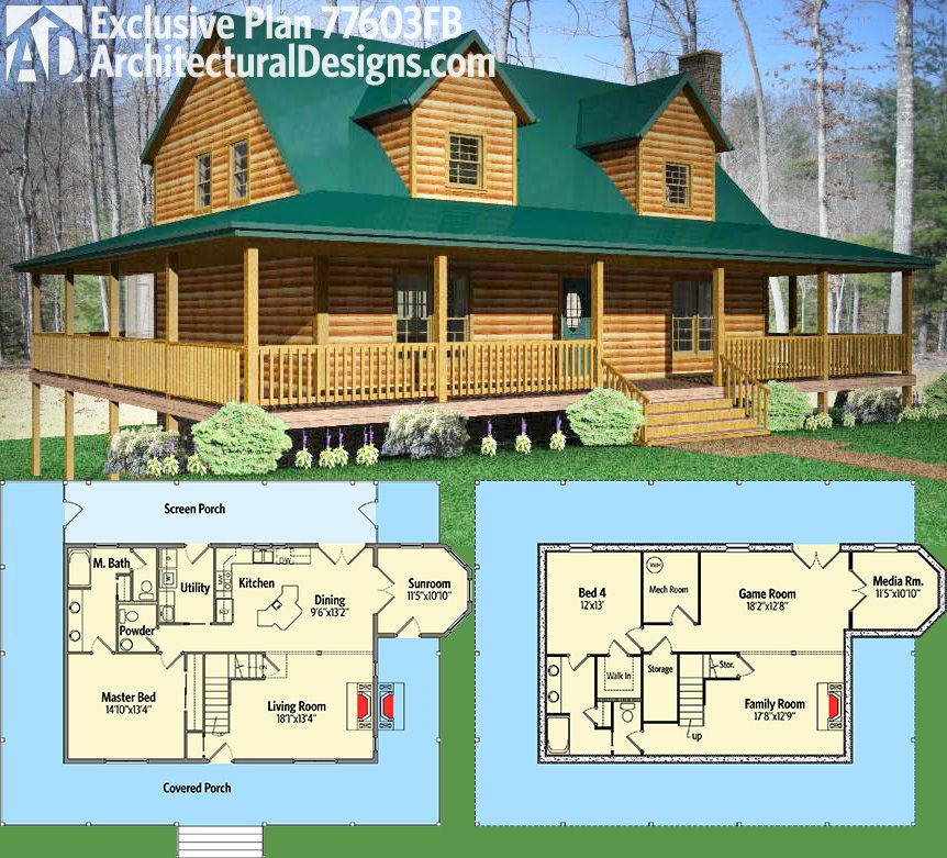 Plan 77603FB: Country House Plan with Massive Porch