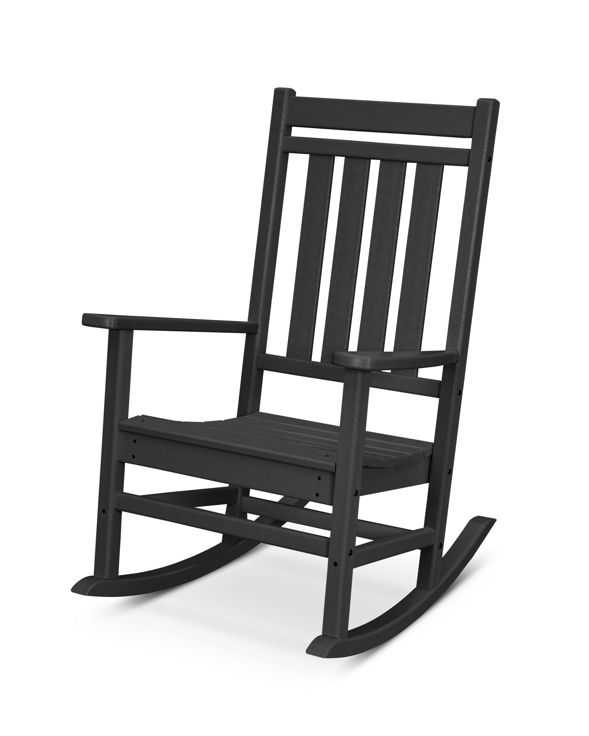POLYWOOD Estate Porch Rocking Chair in Black