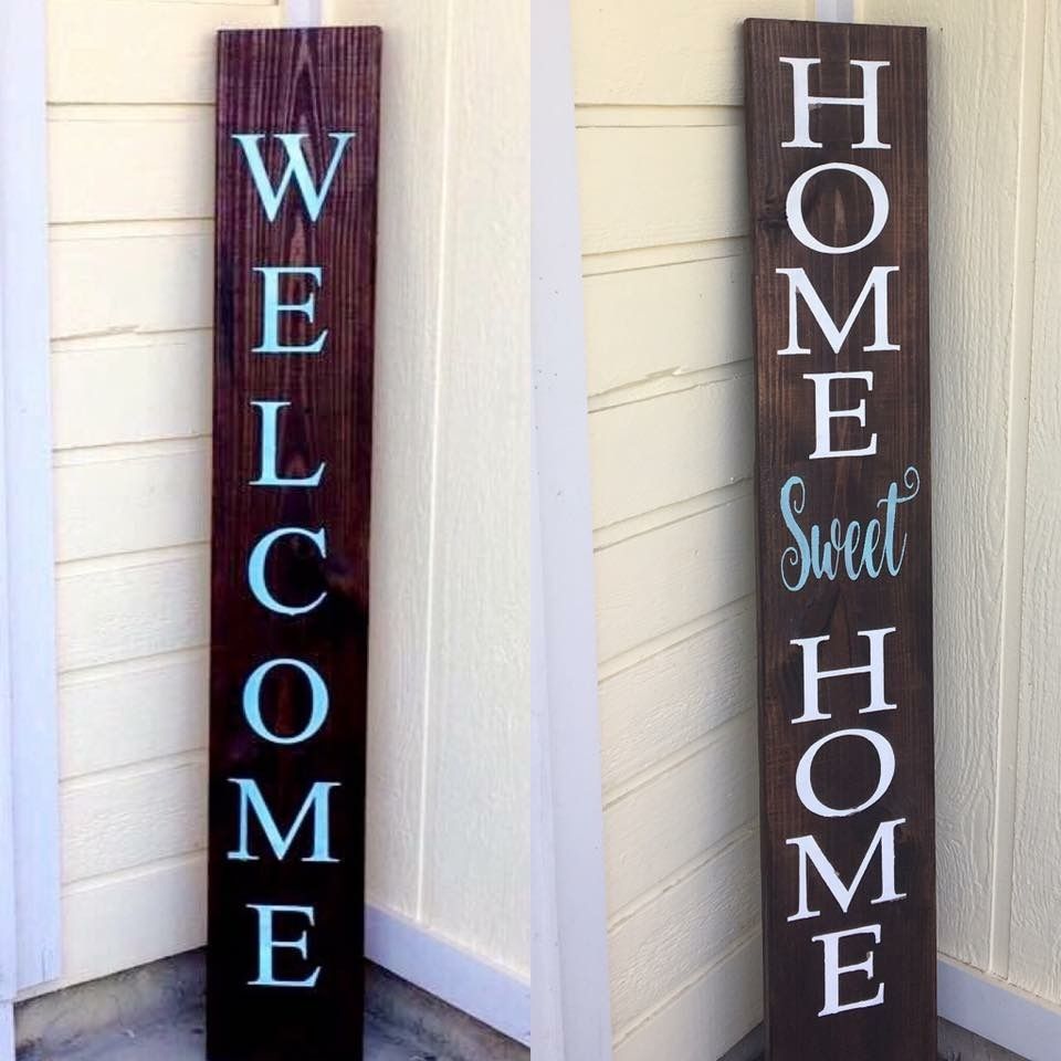 Reversible front porch welcome sign.