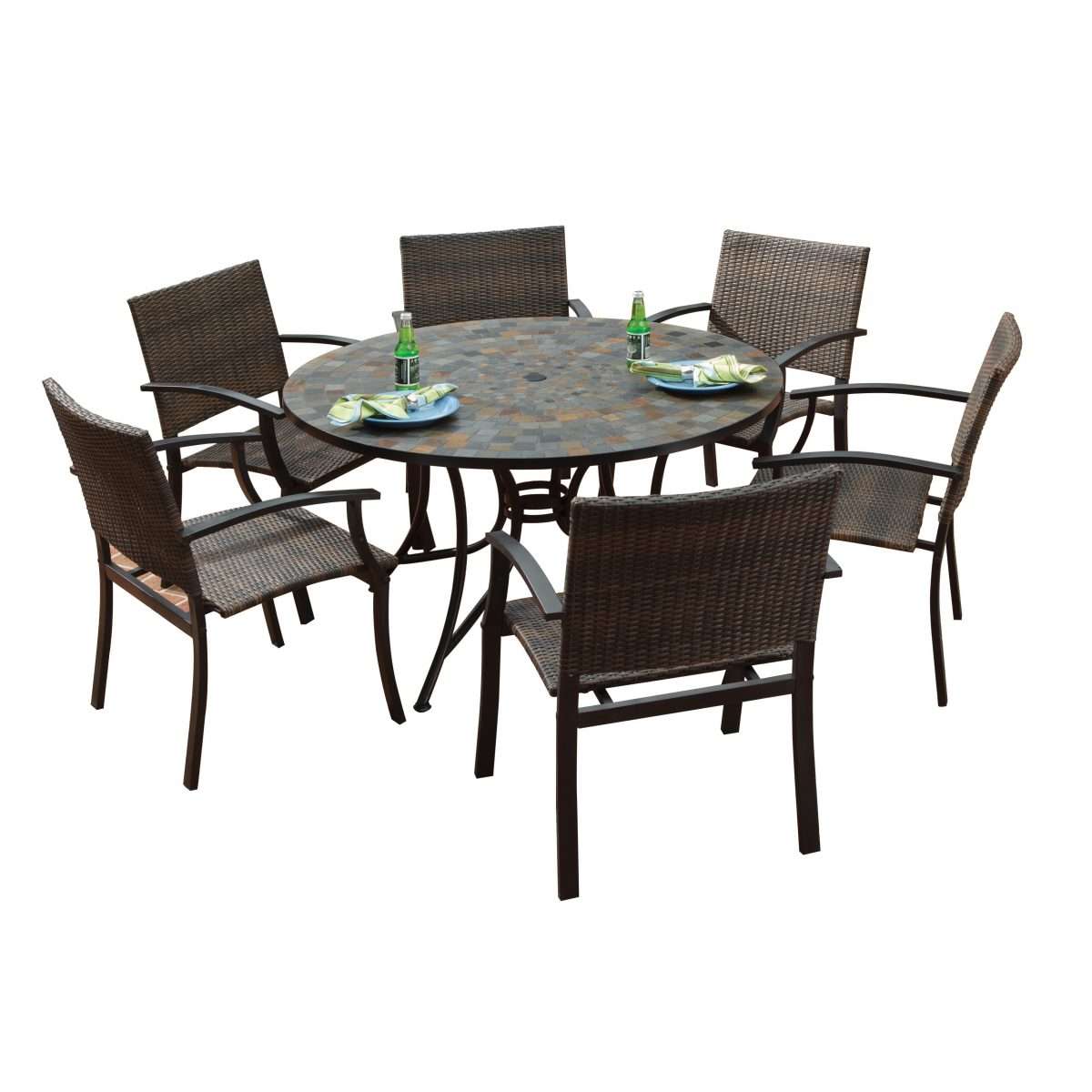 Shop Stone Harbor Large Round Dining Table and Newport Arm Chairs 7 ...