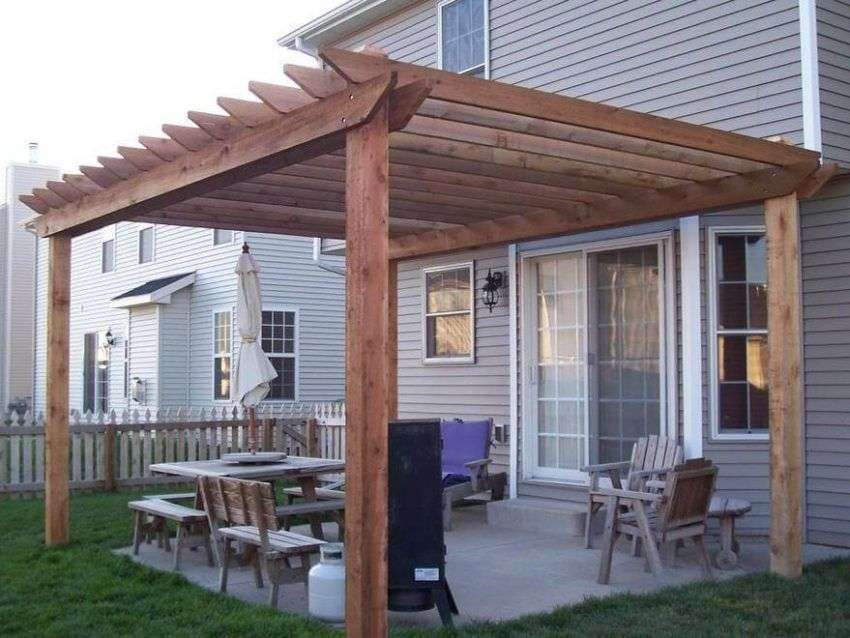 Simple Pergola Attached to House 2