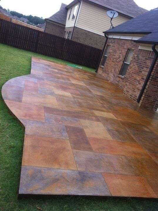 Stained Concrete Patio made to look like slate