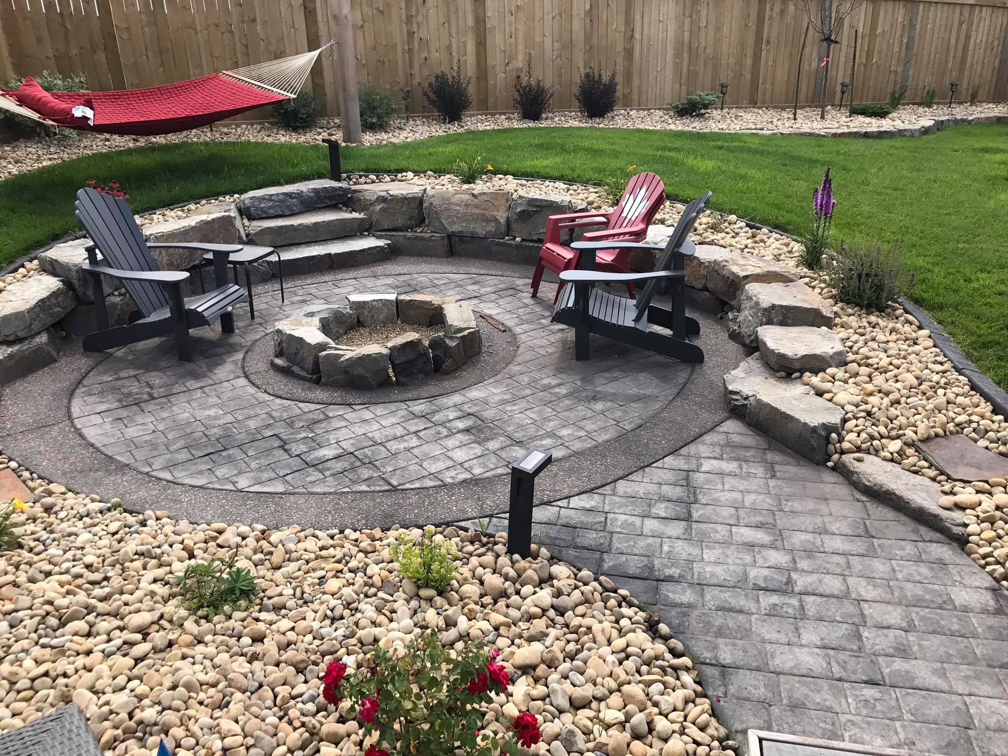 The Works! Stamped Concrete Fire Pit