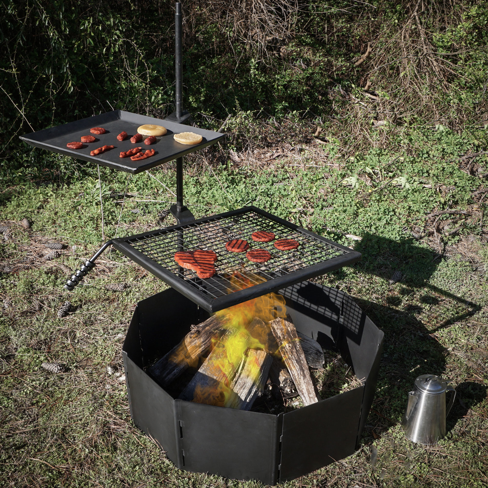 Titan Campfire Adjustable Swivel Grill Cooking Grate Griddle 40"  Fire ...