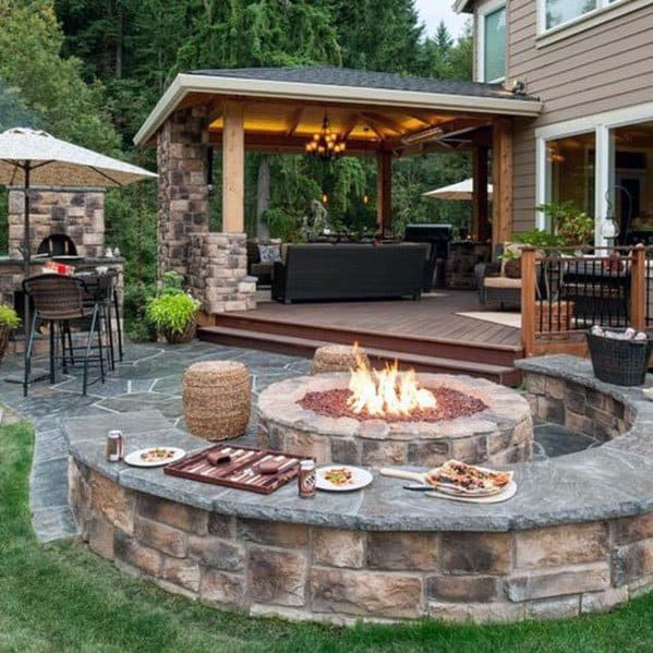 Top 60 Best Outdoor Fire Pit Seating Ideas
